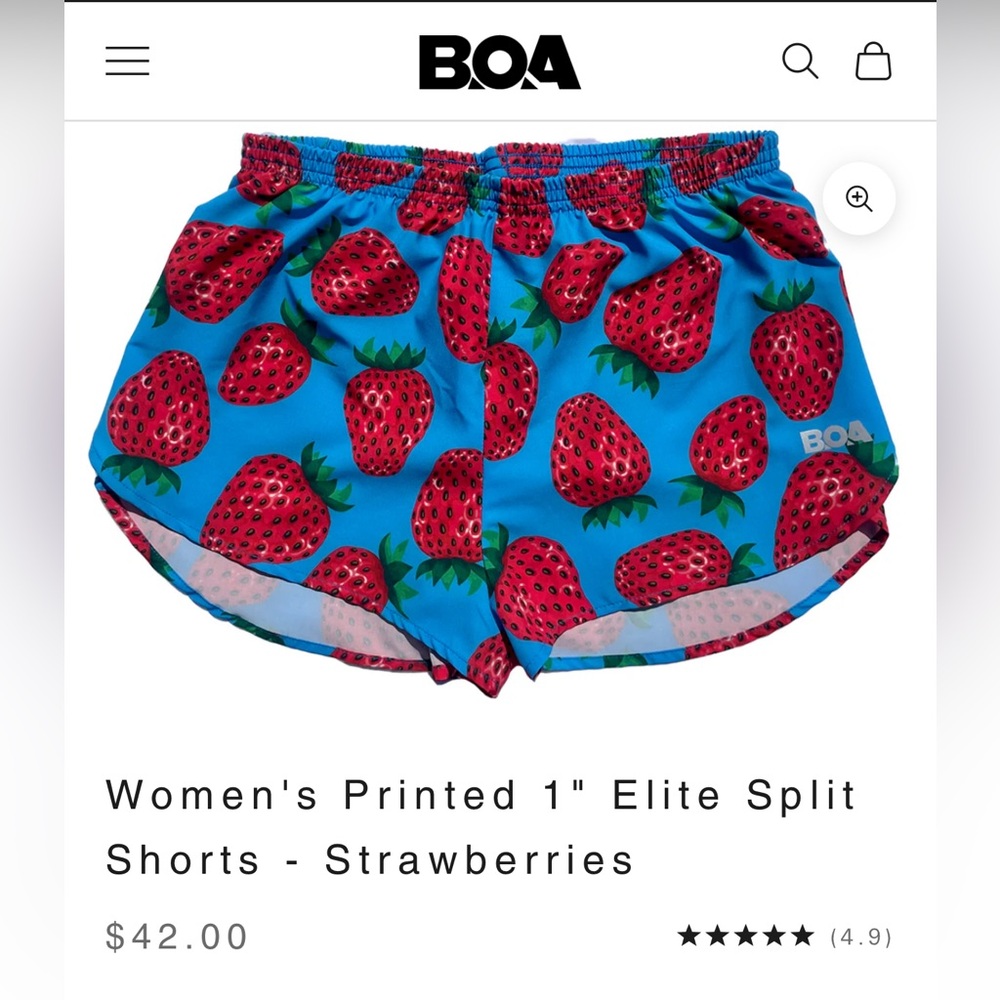 BOA Women's Elite Split Shorts - Blue Strawberry Print
